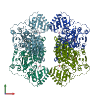 PDB entry 2w93 coloured by chain, front view.