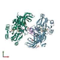 PDB entry 2w98 coloured by chain, front view.