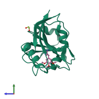 PDB entry 2w9h coloured by chain, side view.