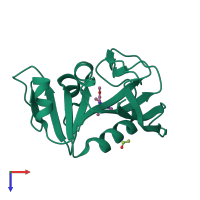 PDB entry 2w9h coloured by chain, top view.