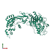 PDB entry 2wae coloured by chain, front view.