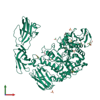 PDB entry 2wan coloured by chain, front view.