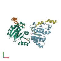 PDB entry 2way coloured by chain, front view.