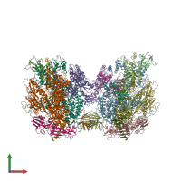 PDB entry 2wb1 coloured by chain, front view.