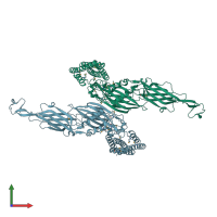 PDB entry 2wb7 coloured by chain, front view.