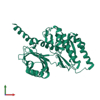 PDB entry 2wb8 coloured by chain, front view.