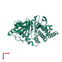 PDB entry 2wb8 coloured by chain, top view.