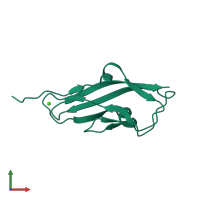 PDB entry 2wbx coloured by chain, front view.