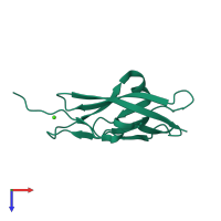 PDB entry 2wbx coloured by chain, top view.