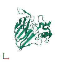 PDB entry 2wbz coloured by chain, front view.