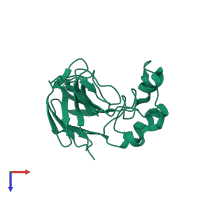 PDB entry 2wbz coloured by chain, top view.