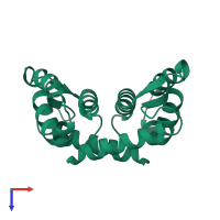 Protein S100-A12 in PDB entry 2wcf, assembly 3, top view.