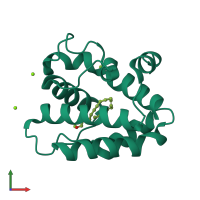 PDB entry 2wch coloured by chain, front view.