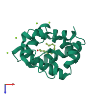 PDB entry 2wch coloured by chain, top view.