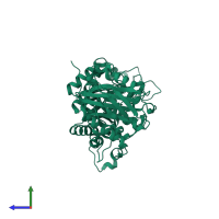 PDB entry 2wcs coloured by chain, side view.