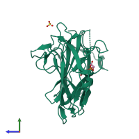 PDB entry 2we2 coloured by chain, side view.