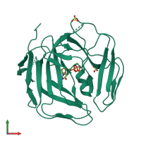 PDB entry 2we3 coloured by chain, front view.