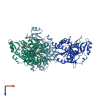 PDB entry 2we5 coloured by chain, top view.