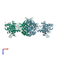 PDB entry 2we8 coloured by chain, top view.