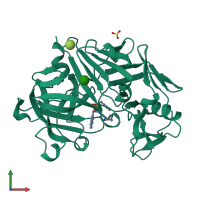 PDB entry 2web coloured by chain, front view.