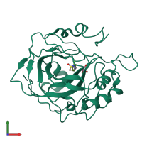 PDB entry 2weg coloured by chain, front view.