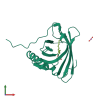 PDB entry 2wex coloured by chain, front view.