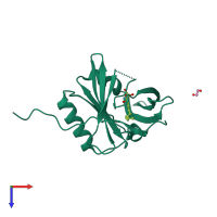 PDB entry 2wex coloured by chain, top view.