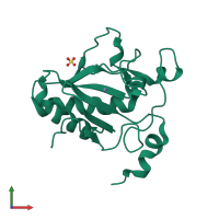 PDB entry 2wfq coloured by chain, front view.
