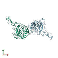 PDB entry 2wft coloured by chain, front view.