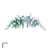 PDB entry 2wft coloured by chain, top view.