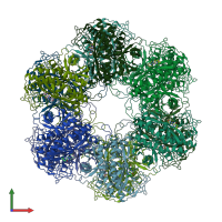 PDB entry 2wgs coloured by chain, front view.