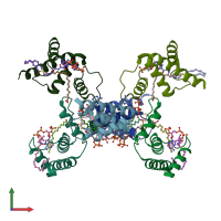 PDB entry 2wh5 coloured by chain, front view.