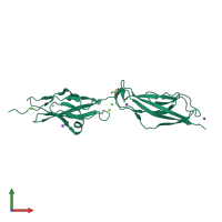 PDB entry 2whv coloured by chain, front view.