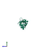 PDB entry 2whv coloured by chain, side view.