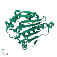PDB entry 2wi5 coloured by chain, front view.