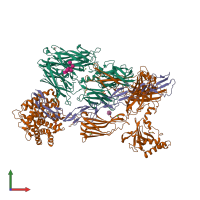 PDB entry 2wii coloured by chain, front view.