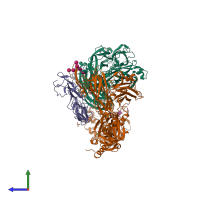 PDB entry 2wii coloured by chain, side view.