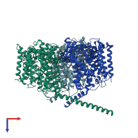 PDB entry 2wit coloured by chain, top view.