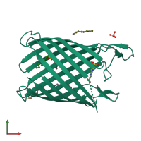 PDB entry 2wjr coloured by chain, front view.