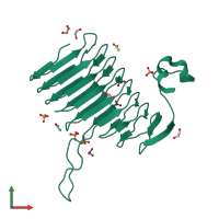 PDB entry 2wlc coloured by chain, front view.