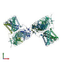 PDB entry 2wln coloured by chain, front view.
