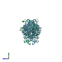 PDB entry 2wls coloured by chain, side view.