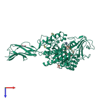 PDB entry 2wly coloured by chain, top view.