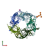 PDB entry 2wn9 coloured by chain, front view.