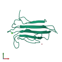 PDB entry 2wno coloured by chain, front view.