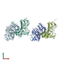 PDB entry 2woi coloured by chain, front view.