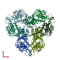 PDB entry 2woo coloured by chain, front view.