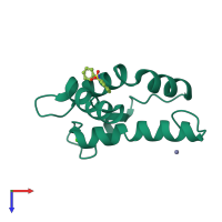 PDB entry 2wor coloured by chain, top view.