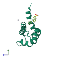 PDB entry 2wos coloured by chain, side view.