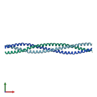 PDB entry 2wpr coloured by chain, front view.